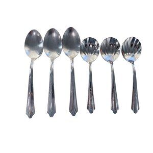 Ekco Kenilworth Set Of 6 Stainless Steel USA Teaspoons Sugar Spoons Classic